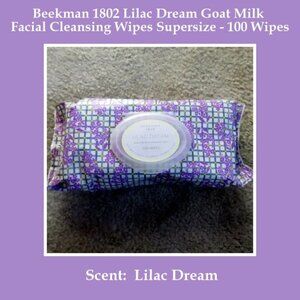 Beekman 1802 Lilac Dream Goat Milk Facial Cleansing Wipes Supersize - 100 Wipes